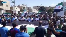 #شام | جانب من المظاهرة الشعبية للأحرار في بلدة #جرابلس بريف #حلب ، تنديداً بالعدوان الروسي وتأكيداً على الصمود في وجه أي عدوان على #إدلب والشمال المحرر.#خيار