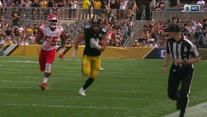 Ben Roethlisberger scrambles, finds Jesse James down sideline for 46 yards