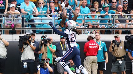 Donte Moncrief catches TD pass over Stephon Gilmore