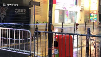 Busy shopping district eerily quiet as Typhoon Mangkhut brings city to standstill