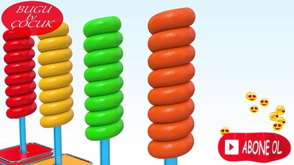 Okul Öncesi Çocuklar için Yeni 3D Çubuk Dondurma ile Renkleri Öğreniyorum Videosu İzle