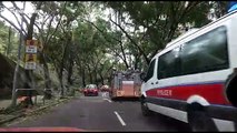 Drive through eastern district of Hong Kong shows Typhoon Manghyut's path of destruction