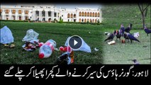 Governor House Lahore turns into a garbage dump after being opened to the general public for a day