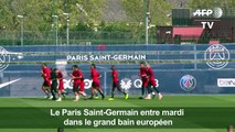 Ligue des champions: le PSG à l'entraînement avant Liverpool