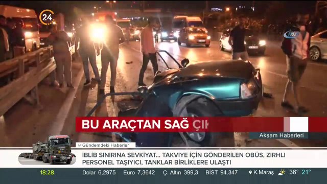 Bayrampaşa'daki trafik kazasında araç ortadan ikiye bölündü