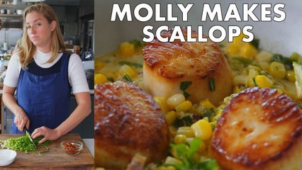 Molly Makes Scallops with Corn and Chorizo