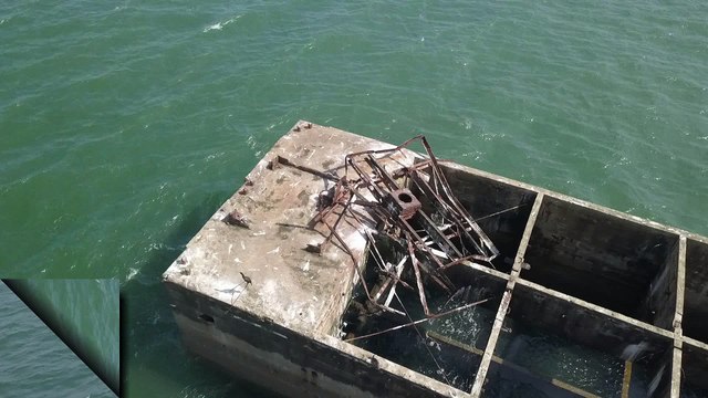 le Mulberry d'Arromanches , vue d'oiseau..