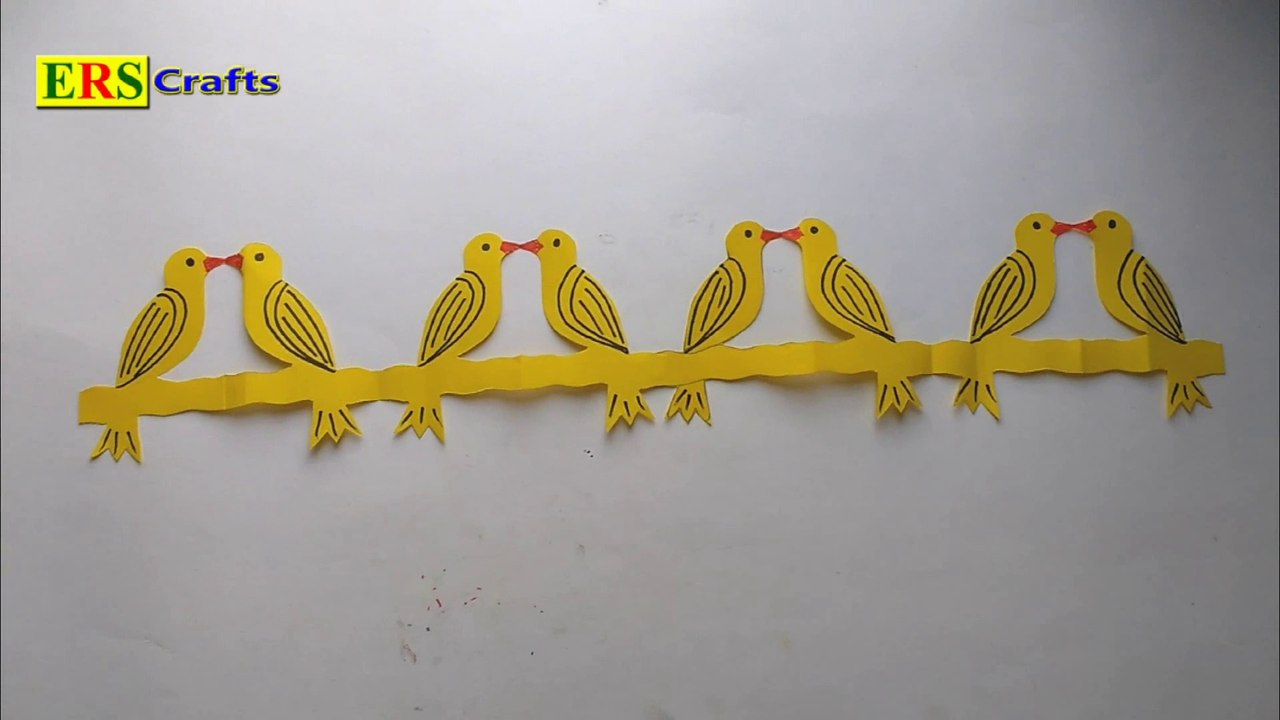DIY: Paper Bird !!! How to make amazing paper bird line for room decor!!!