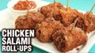 Salami Roll- Ups Recipe - How To Make Chicken Salami Roll- Ups At Home - Easy Party Appetizer - Neha