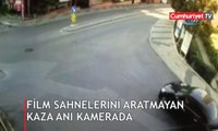 İstanbul’da film sahnelerini aratmayan kaza kamerada