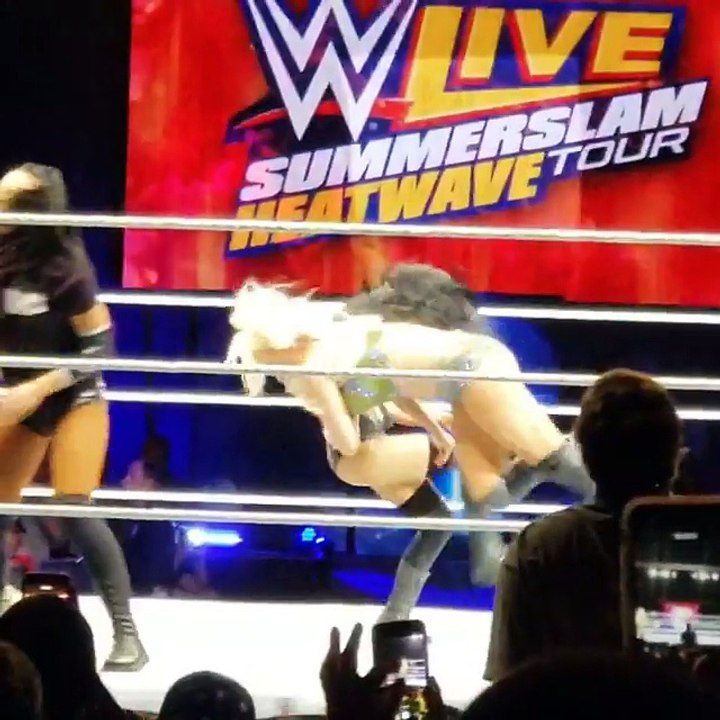 IIconics (Billie Kay and Peyton Royce) and Carmella vs Asuka, Becky Lynch and CHarlotte . WWE Florence August 12th 2018