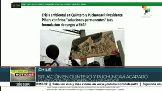 Chile: pobladores de Quintero y Puchuncaví, hartos de la contaminación