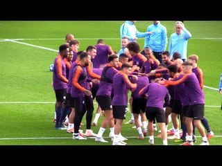 Manchester City Train Ahead Of Champions League Game Against Lyon