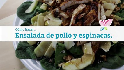 Ensalada templada de pollo y espinacas