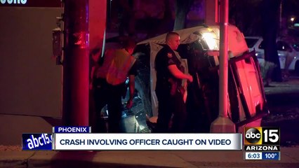 Crash involving Phoenix officer caught on camera