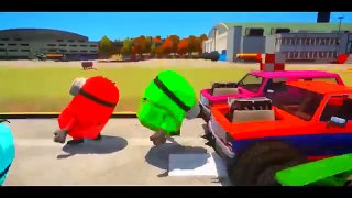 Цветные Миньоны и Цветные Машины веселые танцы , интересный мультик игра для детей