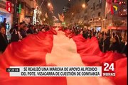 Cientos de personas marcharon en apoyo al pedido de cuestión de confianza del presidente Vizcarra