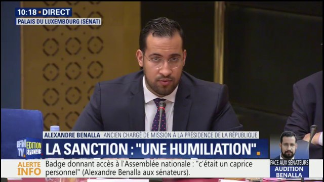 Alexandre Benalla estime avoir vécu sa sanction comme une humiliation