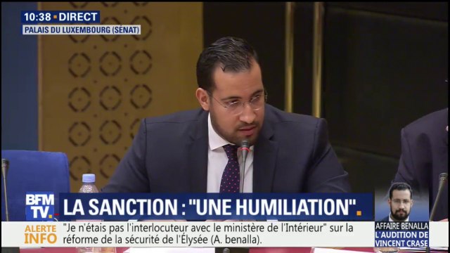 Benalla sur ses grades : Le cadre d'emploi que j'occupais à l'Elysée coïncide avec le grade qui m'a été attribué. Ce sont les textes monsieur