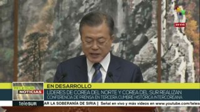 Líderes coreanos ofrecen conferencia de prensa en tercera cumbre
