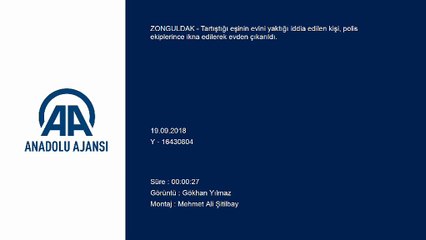 Tartıştığı eşinin evini yaktığı iddiası - ZONGULDAK