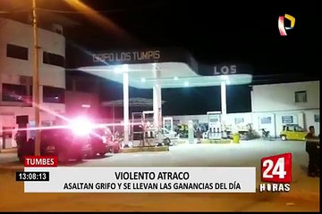 Tumbes: ciudadanos de origen extranjero asaltan grifo en Pampa Grande