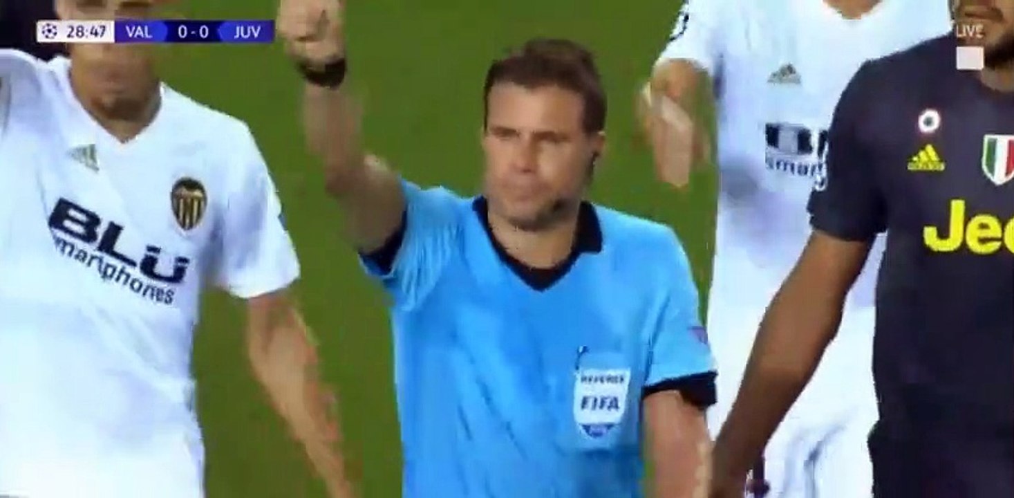 Cristiano Ronaldo RED CARD Valencia 0-0 Juventus