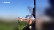 Smoke pours out of Arthur Capper Senior Apartments near DC's Navy Yard