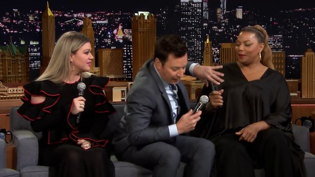 Jimmy, Kelly Clarkson and Queen Latifah Create a Doo-Wop Song on an iPad