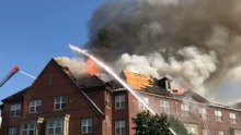 Smoke Pours From Roof Fire Near Navy Yard