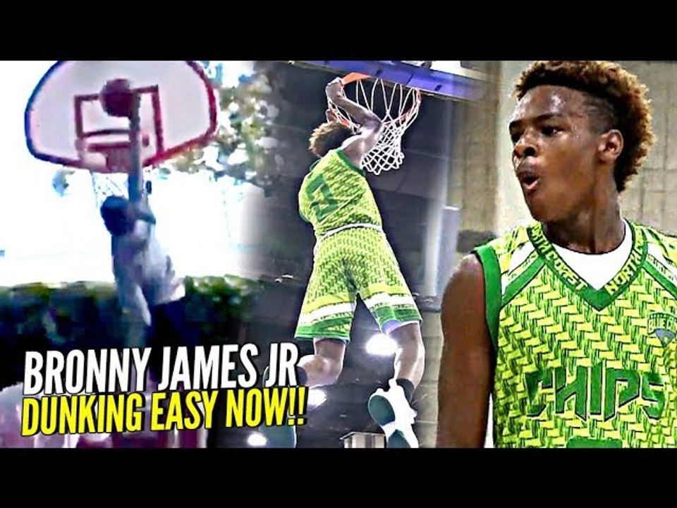Bronny James Jr DUNKING EASY NOW! 1st Dunk at Crossroads! + FULL 7th Grade Highlights!