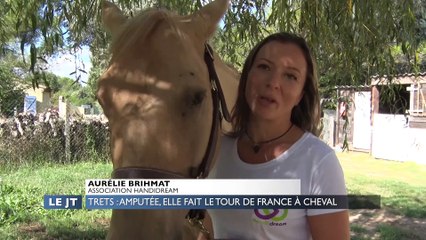 Trets - Amputée, elle prépare le tour de France à cheval - YouTube