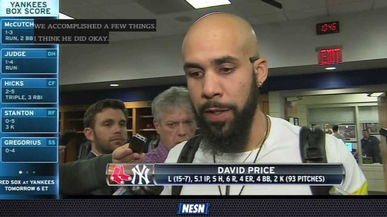 David Price Details Outing Vs. Yankees