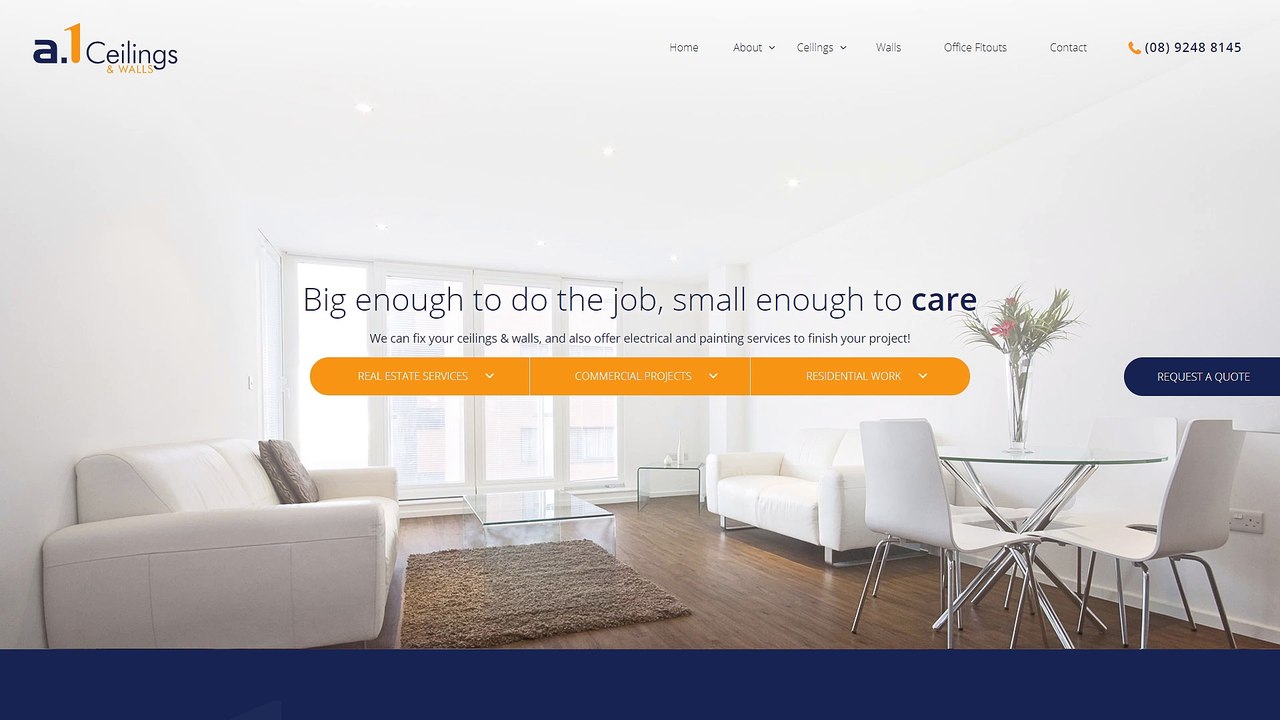 Website Preview - A1 Ceilings & Walls