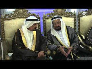 سلطان القاسمي وحميد النعيمي والشيوخ يحضرون حفل زفاف محمد بن حميد النعيمي