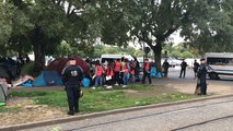 Migrants à Nantes. Évacuation du square Daviais