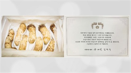 김정은 위원장의 송이버섯과 함께 전달된 문재인 대통령의 편지  / YTN