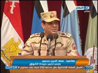#اخبار_النهار: السيسى يقول انه لن يترشح للرئاسة الا اذا طالبه الشعب وفوضه الجيش