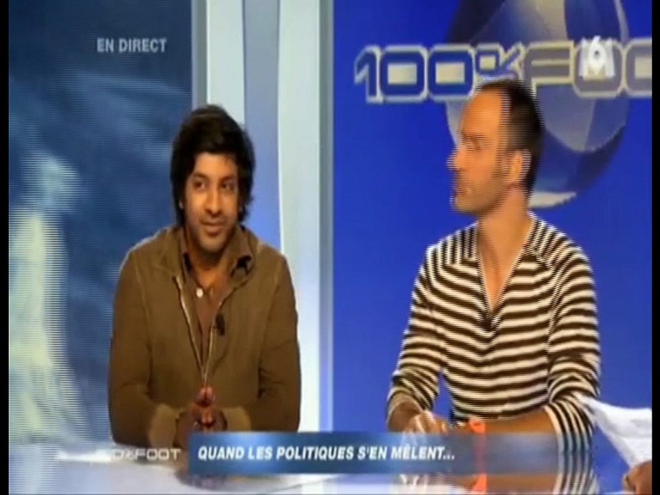 Vikash Dhorasoo sur le plateau de l’émission 100% Foot (M6) le jeudi 24 juin 2010