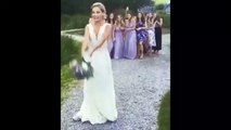 A man's epic reaction when his girlfriend grabs the bride's bouquet