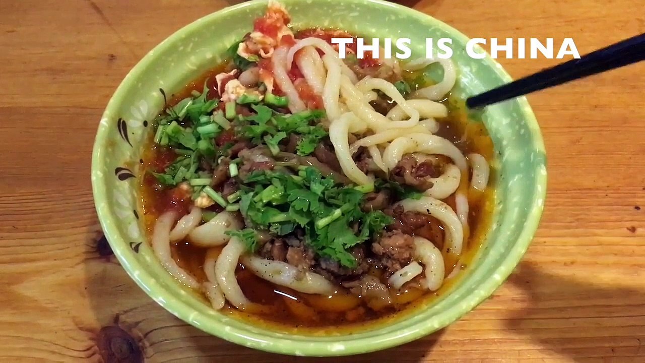 Chinese Noodles Made with A Chopstick