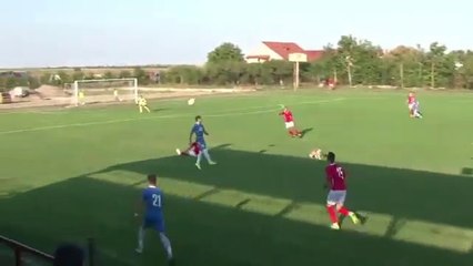 Un chien vient tacler un joueur de foot en plein match