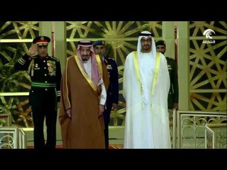 أخبار الدار :  محمد بن راشد و محمد بن زايد في مقدمة مستقبلي خادم الحرمين الشريفين .