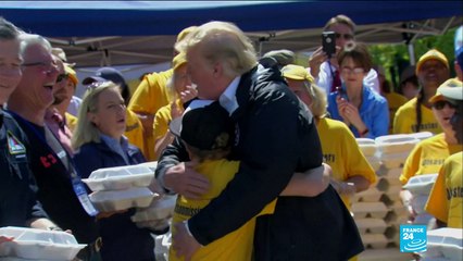 US President Donald Trump visits Carolinas to see the damage caused by hurricane Florence