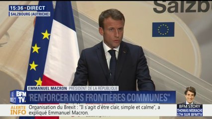 Brexit: "Les propositions (britanniques) faites en l'état ne sont pas acceptables", estime Emmanuel Macron