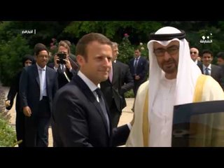 محمد بن زايد يبحث مع الرئيس الفرنسي علاقات الصداقة والتعاون