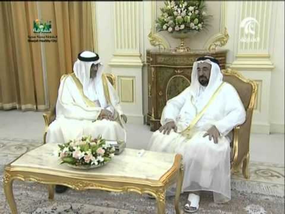 حاكم الشارقة يستقبل الأمير طلال بن بندر بن سعود آل سعود رئيس المجلس الرياضي العربي