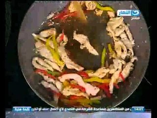 لقمة هنية - مكرونة بالفراخ وهوت دوج جريلو وسلطة الخضروات بالكيري