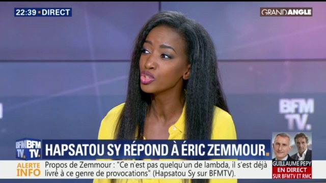 La sanction exemplaire que mérite Éric Zemmour, c'est d'être interdit de plateau de télévision , demande Hapsatou Sy