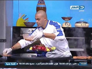 لقمة هنية -  طبق مشويات - ارز بالخلطة والمكسرات - سلطة بلدي